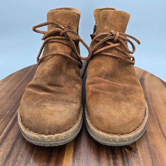 Born Calyn Boots Womens 10 M Brown Suede Leather Lace Up Side Zip Ankle Booties - Picture 3 of 8